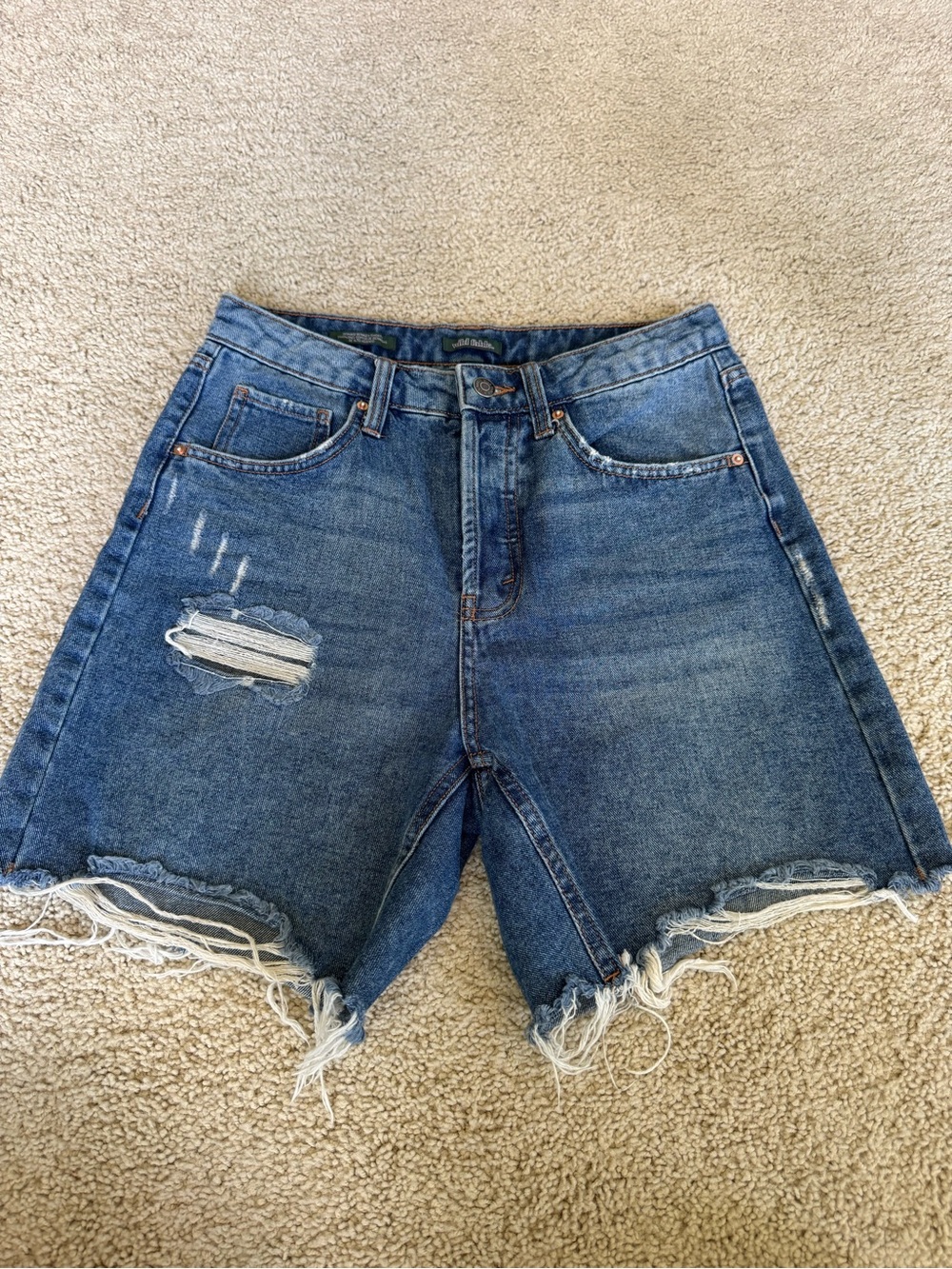 Wild Fable Women's Distressed Denim Shorts - Blue